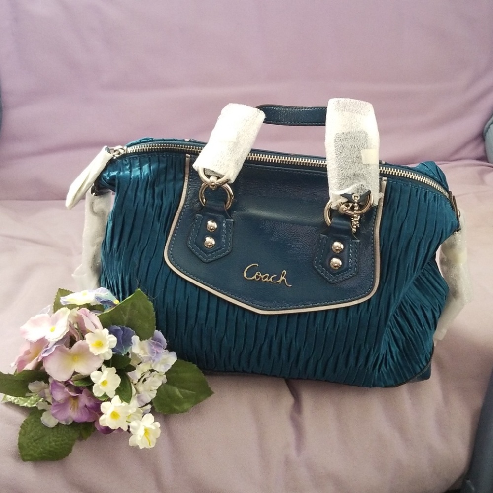 Coach Vtg Ashley Satchel brand NWT Ocean Turquoise - Picture 1 of 7
